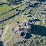 AERIAL VIEW OF THE FAMOUS AND GREAT NURAGHE LOSA, SARDINIA